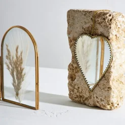 Fabrique de Styles Miroir cœur en laiton et miroir 15x16cm - Cœur* Miroirs