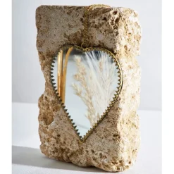 Fabrique de Styles Miroir cœur en laiton 20x21cm - Cœur* Miroirs