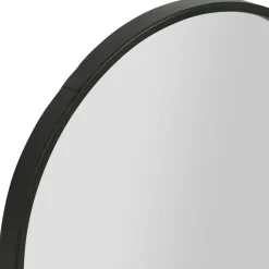 Fabrique de Styles Miroir en fer noir arrondie avec étagere bambou naturel 50.5x70cm - Garden* Miroirs