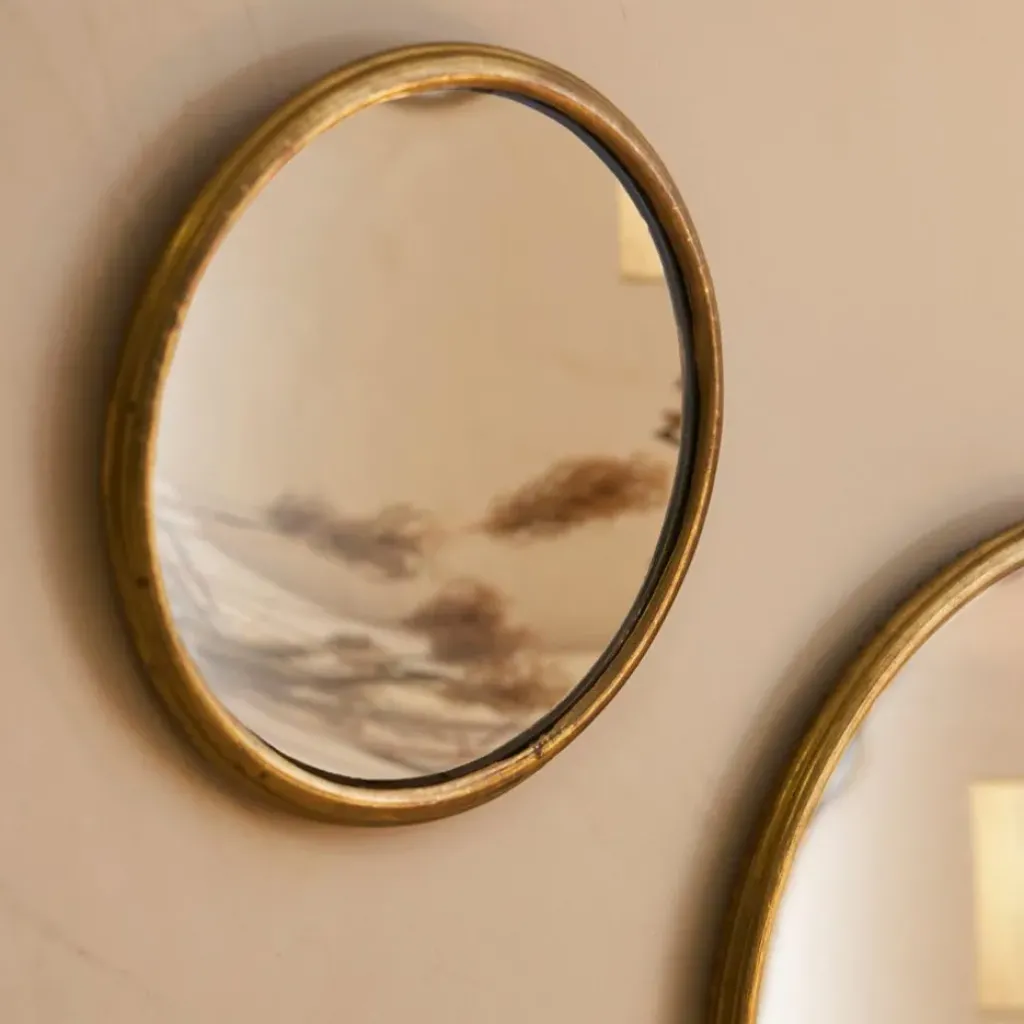 Fabrique de Styles Miroir rond convexe en laiton d14.5cm - Edman* Miroirs