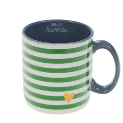 Fabrique de Styles Mug rayé et blanc en porcelaine - Ella* Tasses Et Mugs