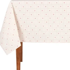 Fabrique de Styles Nappe carrée en coton blanc et 160x160cm - P'tits cœurs* Nappes