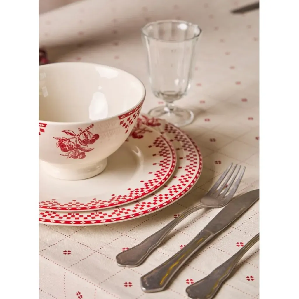 Fabrique de Styles Nappe carrée en coton blanc et 160x160cm - P'tits cœurs* Nappes