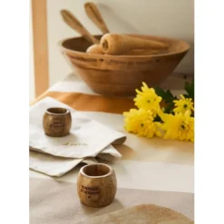 Fabrique de Styles Nappe en coton écru et orange 250x145cm - Famille* Nappes