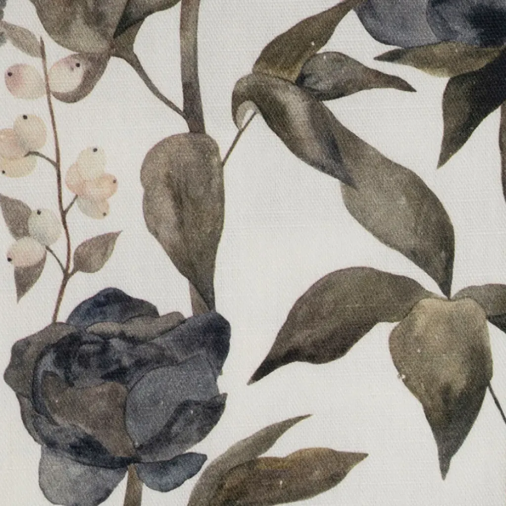 Fabrique de Styles Nappe en coton gris vert 320x160cm - Rose noire* Nappes