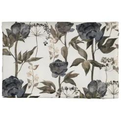 Fabrique de Styles Nappe en coton gris vert 260x160cm - Rose noire* Nappes