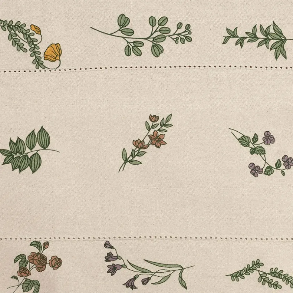 Fabrique de Styles Nappe en coton naturel et vert 230x160cm - Juline* Nappes