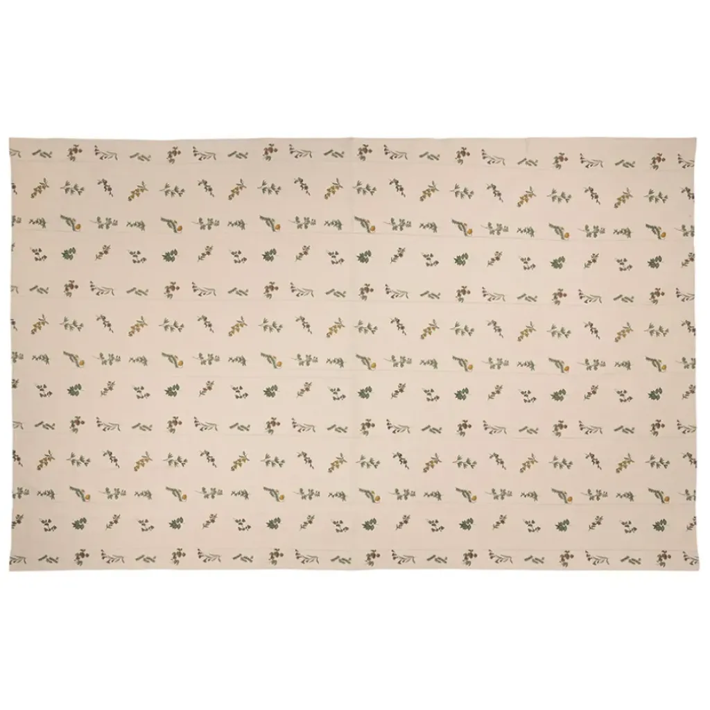 Fabrique de Styles Nappe en coton naturel et vert 230x160cm - Juline* Nappes