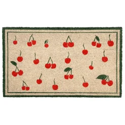 Fabrique de Styles Paillasson cerise en coco gris et rouge 73x43 - Cerise* Paillassons
