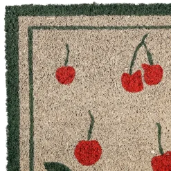 Fabrique de Styles Paillasson cerise en coco gris et rouge 73x43 - Cerise* Paillassons