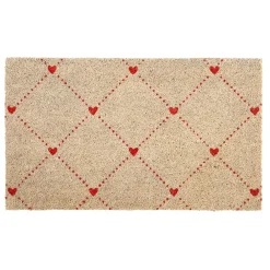 Fabrique de Styles Paillasson en coco naturel et rouge 73x43cm - P'tit Cœur* Paillassons