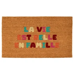 Fabrique de Styles Paillasson "la vie est belle" en coco 73x43cm - Famille* Paillassons
