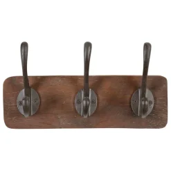 Fabrique de Styles Patère 3 crochets en shorea et ferrier - Campagne* Patères