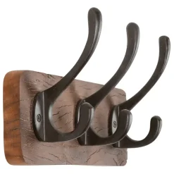 Fabrique de Styles Patère 3 crochets en shorea et ferrier - Campagne* Patères