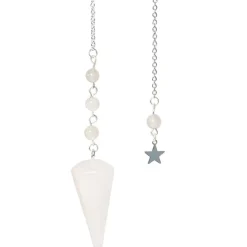 Fabrique de Styles Pendule hexagonal en cristal de roche et charm étoile* Méditation Et Yoga