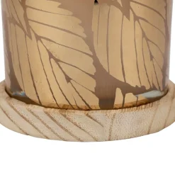 Fabrique de Styles Photophore en verre et bois d10cm - Noisetier* Photophores, Bougeoirs Et Lanternes