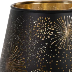 Fabrique de Styles Photophore en verre noir mat et doré h9.5cm - Tropic Etoile* Photophores, Bougeoirs Et Lanternes