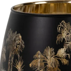 Fabrique de Styles Photophore en verre noir mat et doré h12cm - Tulum* Photophores, Bougeoirs Et Lanternes