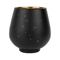 Fabrique de Styles Photophore étoiles en verre noir mat et doré 9cm - Tropic Étoile* Photophores, Bougeoirs Et Lanternes