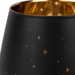 Fabrique de Styles Photophore étoiles en verre noir mat et doré 9cm - Tropic Étoile* Photophores, Bougeoirs Et Lanternes