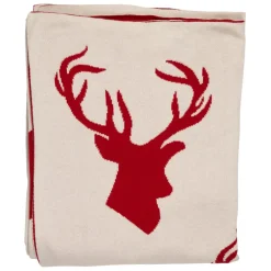 Fabrique de Styles Plaid cerf en coton 150x125cm - Noel* Plaids