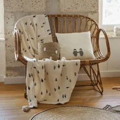 Fabrique de Styles Plaid en coton écru et beige - Banquise*Enfant Textiles