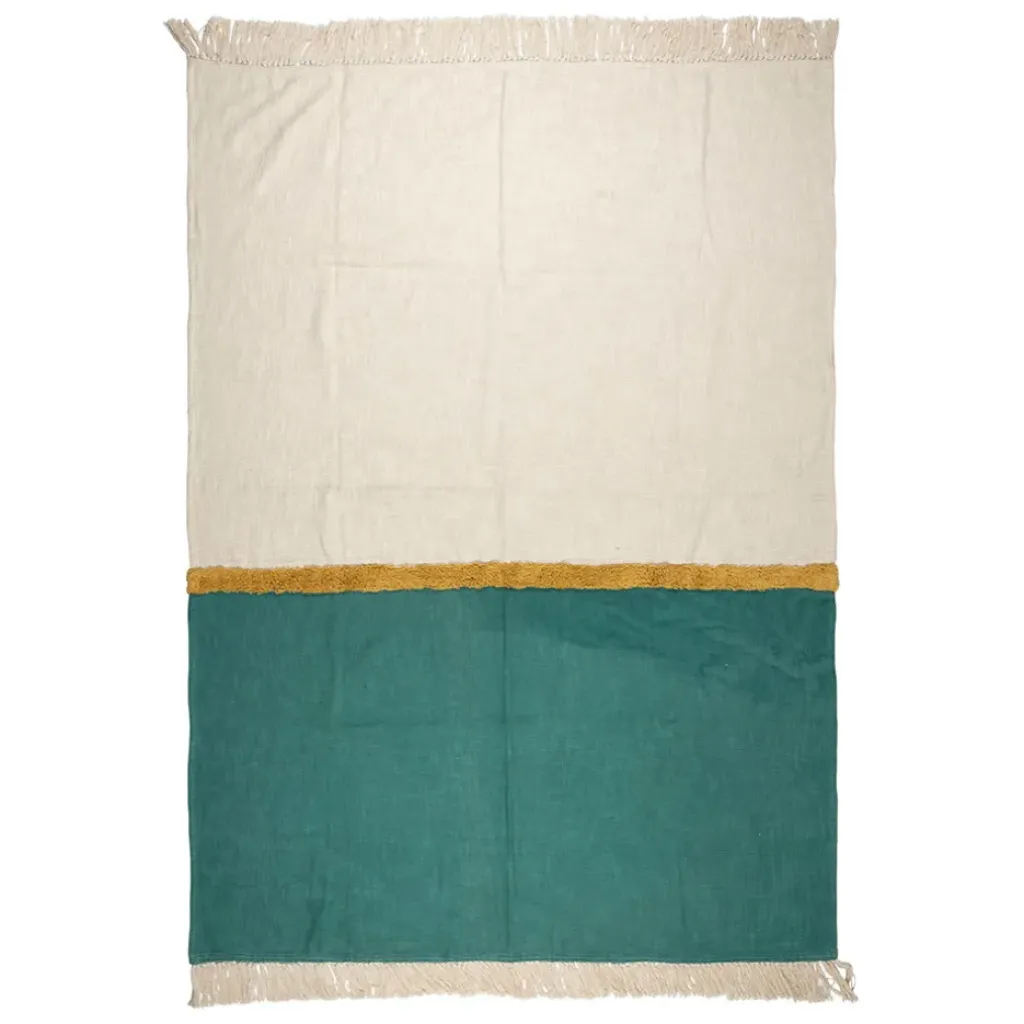 Fabrique de Styles Plaid en coton émeraude 170x130cm - Neo* Plaids