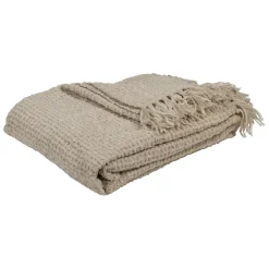 Fabrique de Styles Plaid en tissu écru 130x170cm - Klosen* Plaids