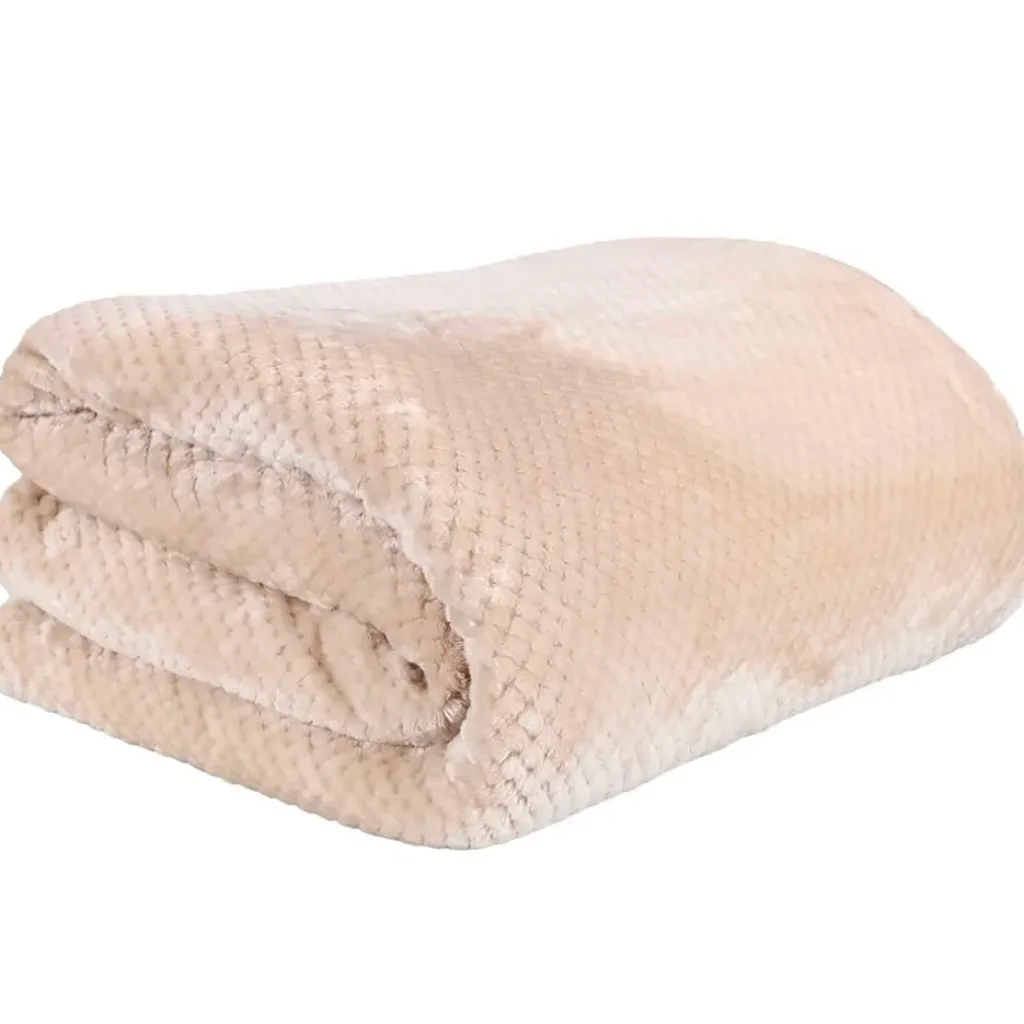 Fabrique de Styles Plaid nid abeille en sherpa xxl 180x220cm* Plaids