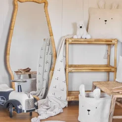 Fabrique de Styles Plaid ours en coton ecru et beige 170x130cm - Songes*Enfant Textiles