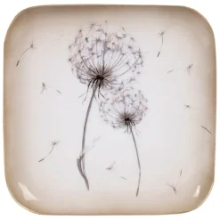 Fabrique de Styles Plateau dent de lion en fer 16x16cm - Botanique* Plateaux