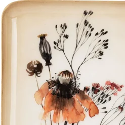 Fabrique de Styles Plateau fleur en fer 15x25.5cm - Floral* Plateaux