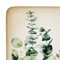 Fabrique de Styles Plateau rectangulaire vert et doré 15x25.5cm en fer - eucalyptus classic* Plateaux