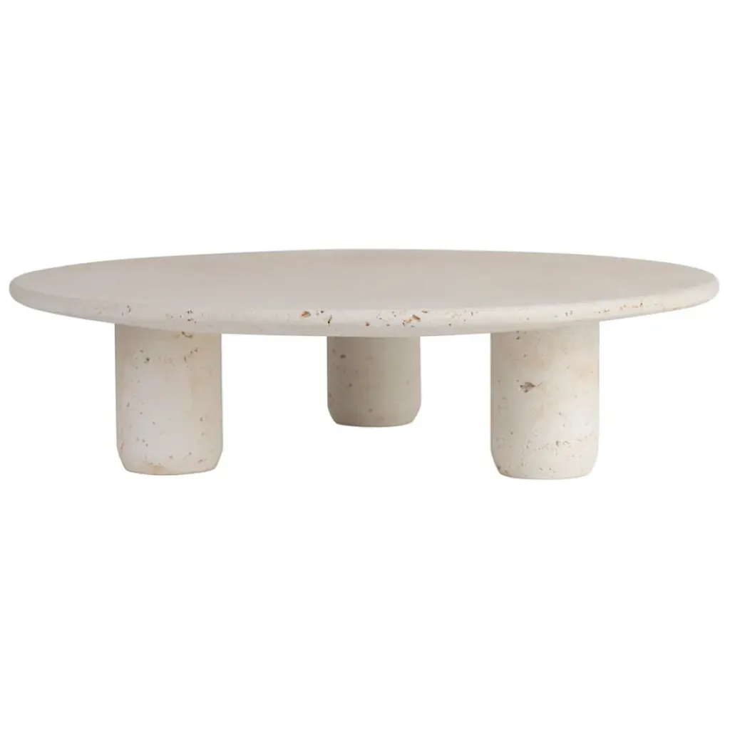 Fabrique de Styles Plateau sur pied en ciment écru moucheté d30cm - Organic* Plateaux