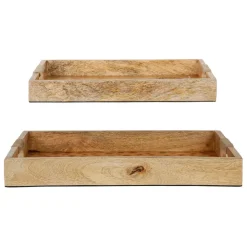 Fabrique de Styles Plateaux x2 en bois de manguier - sweet leaves* Plateaux