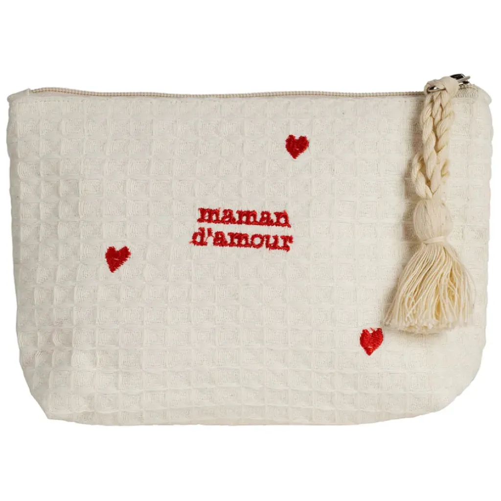 Fabrique de Styles Pochette maman en coton écru et rouge - Famille* Pochettes Et Housses