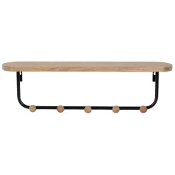 Fabrique de Styles Porte manteau avec étagère en fer noir et bois - Atelier* Patères