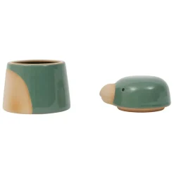 Fabrique de Styles Pot oiseau avec couvercle en grès - Calao* Pots Et Bocaux