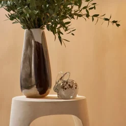 Fabrique de Styles Presse papier lapin en verre blanc et doré - Garenne* Petits Objets Déco