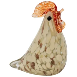 Fabrique de Styles Presse-papier coq en verre et rouge* Petits Objets Déco