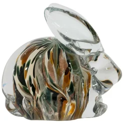 Fabrique de Styles Presse-papier lapin en verre et kaki* Petits Objets Déco