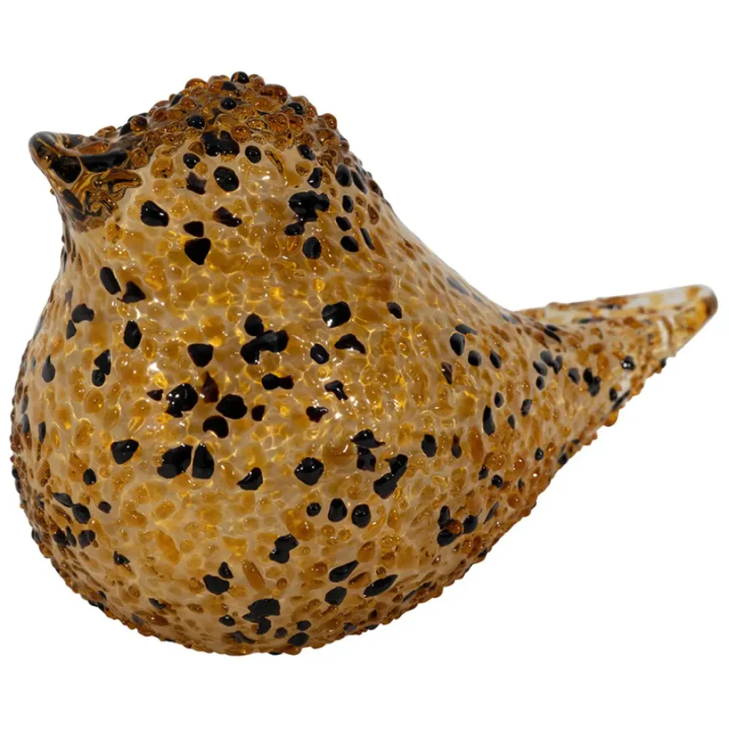 Fabrique de Styles Presse-papier moineau en verre et noir - Serin* Petits Objets Déco