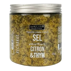 Fabrique de Styles Recharge de sel citron et thym 600gr* Condiments Et Épices
