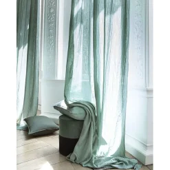 Fabrique de Styles Rideau en voile de coton avec oeillets 120x280cm - Dili* Rideaux Et Voilages