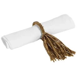 Fabrique de Styles Rond de serviette en verre doré -perlia* Accessoires De Table