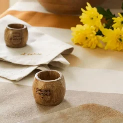 Fabrique de Styles Rond de serviette maman en manguier - Famille* Serviettes De Table