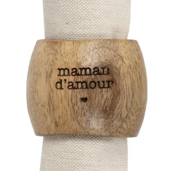Fabrique de Styles Rond de serviette maman en manguier - Famille* Serviettes De Table