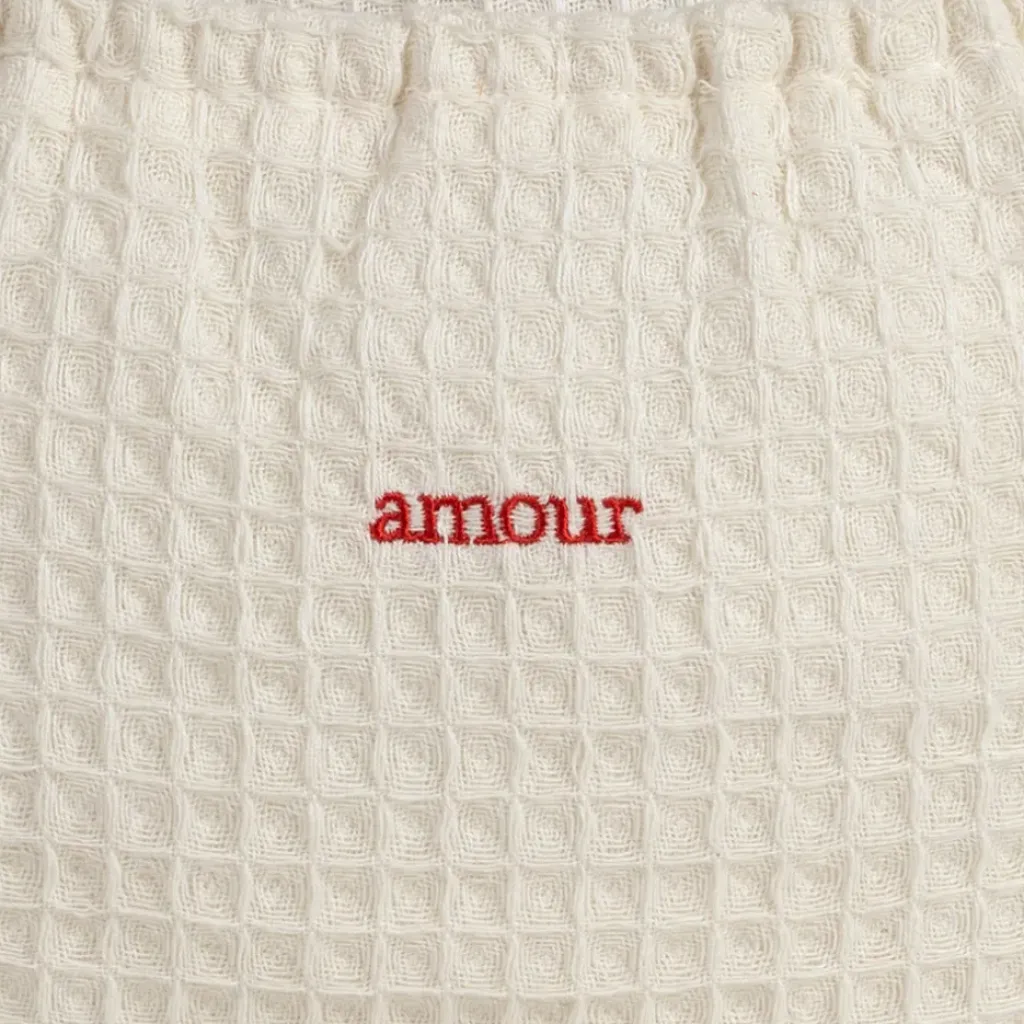 Fabrique de Styles Sac amour en coton écru et rouge - Famille* Sacs Et Cabas
