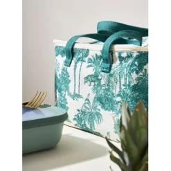 Fabrique de Styles Sac isotherme en coton écru et palmiers émeraude - Mocoa* Sacs