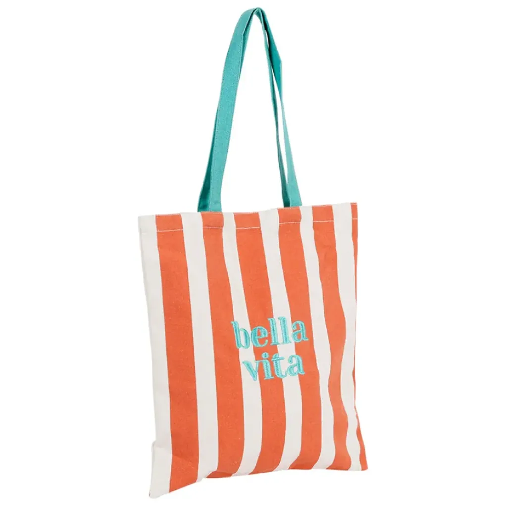 Fabrique de Styles Sac tote bag en tissu corail et émeraude - Palma* Sacs Et Cabas